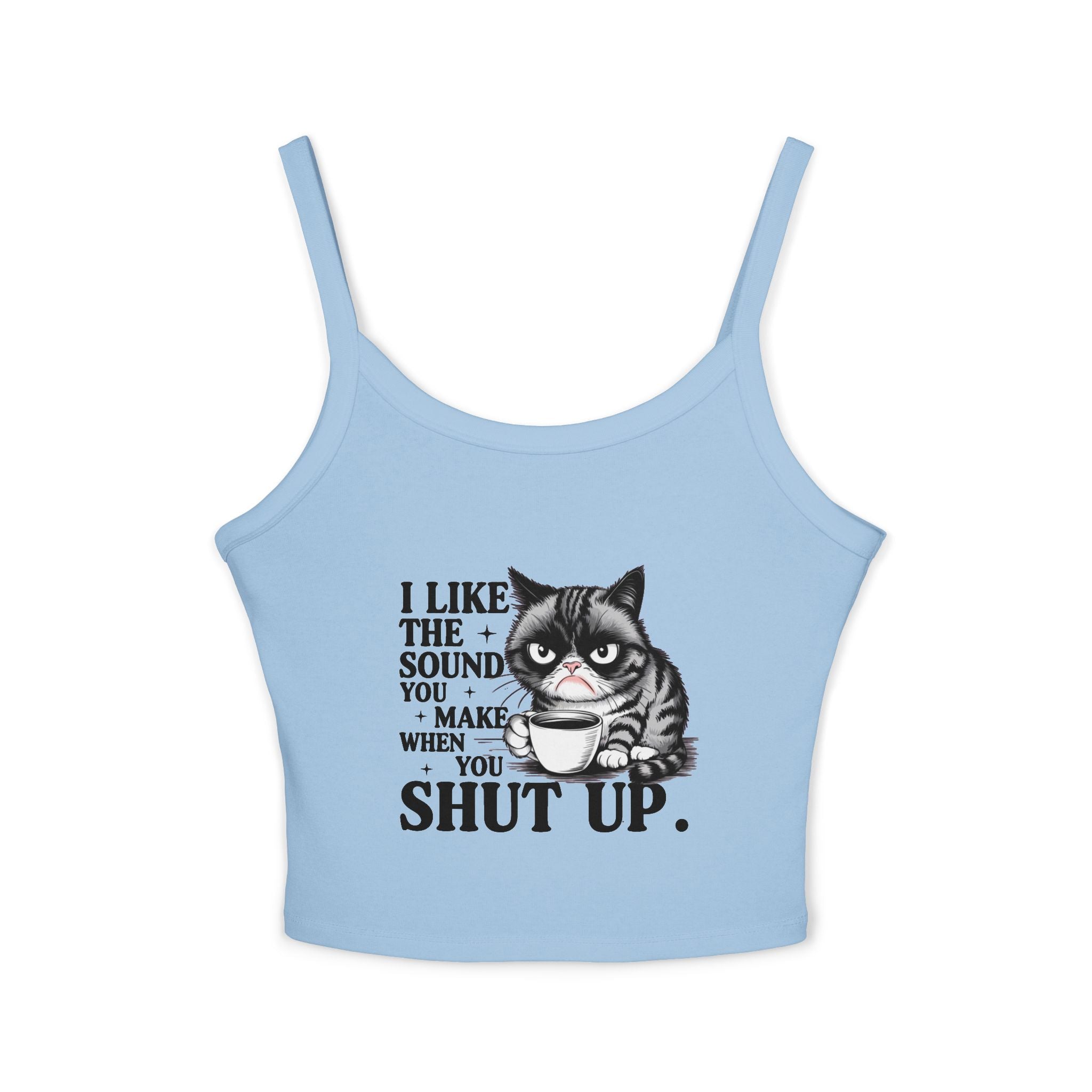 Funny attitude  Cat  Spaghetti Strap Tank Top, Casual Summer Top, Gift for Cat Lovers, Cute Cat Lover Top, Funny