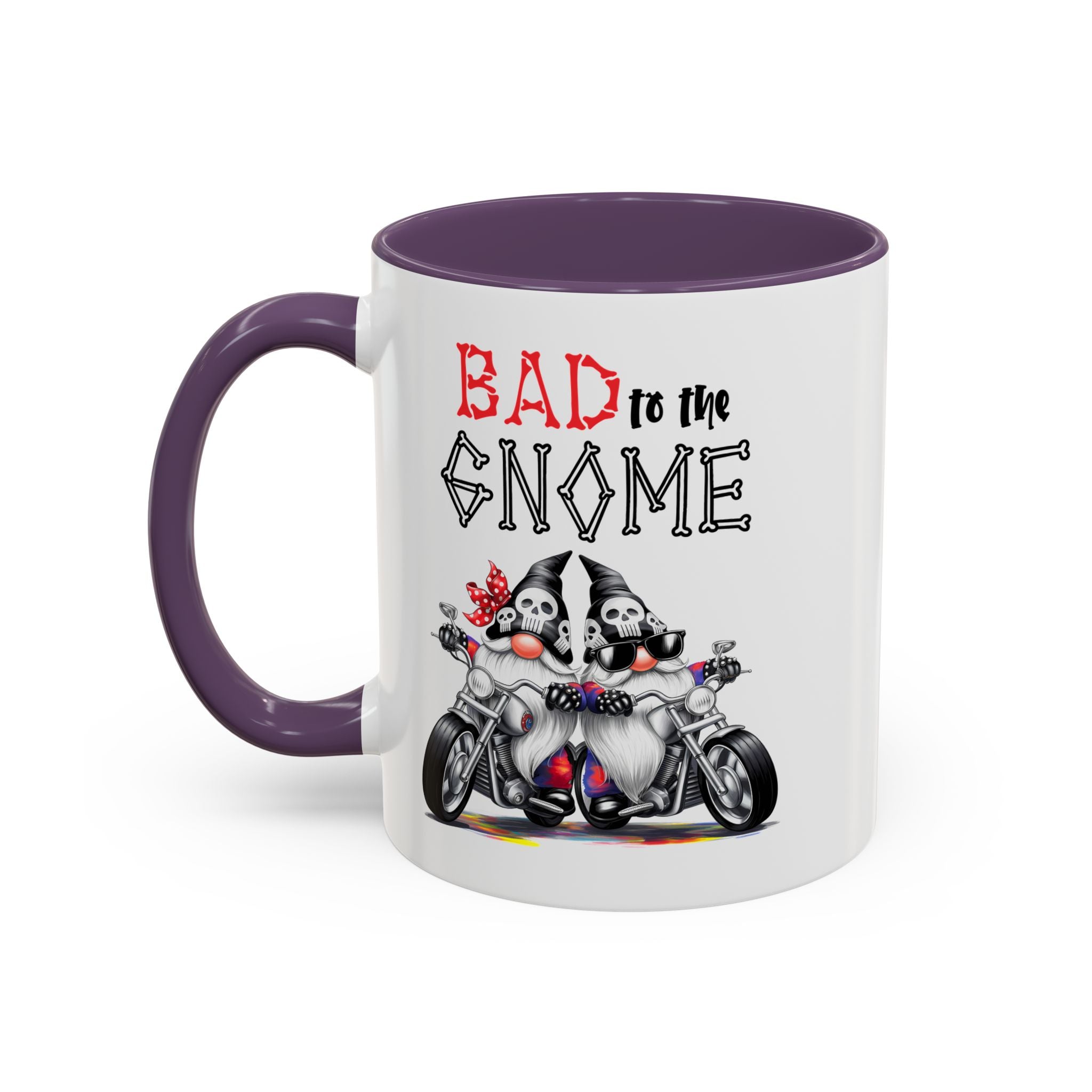 Bad to the Gnome Coffee Mug - 11oz & 15oz Accent Mugs for Bikers & Gnome Lovers