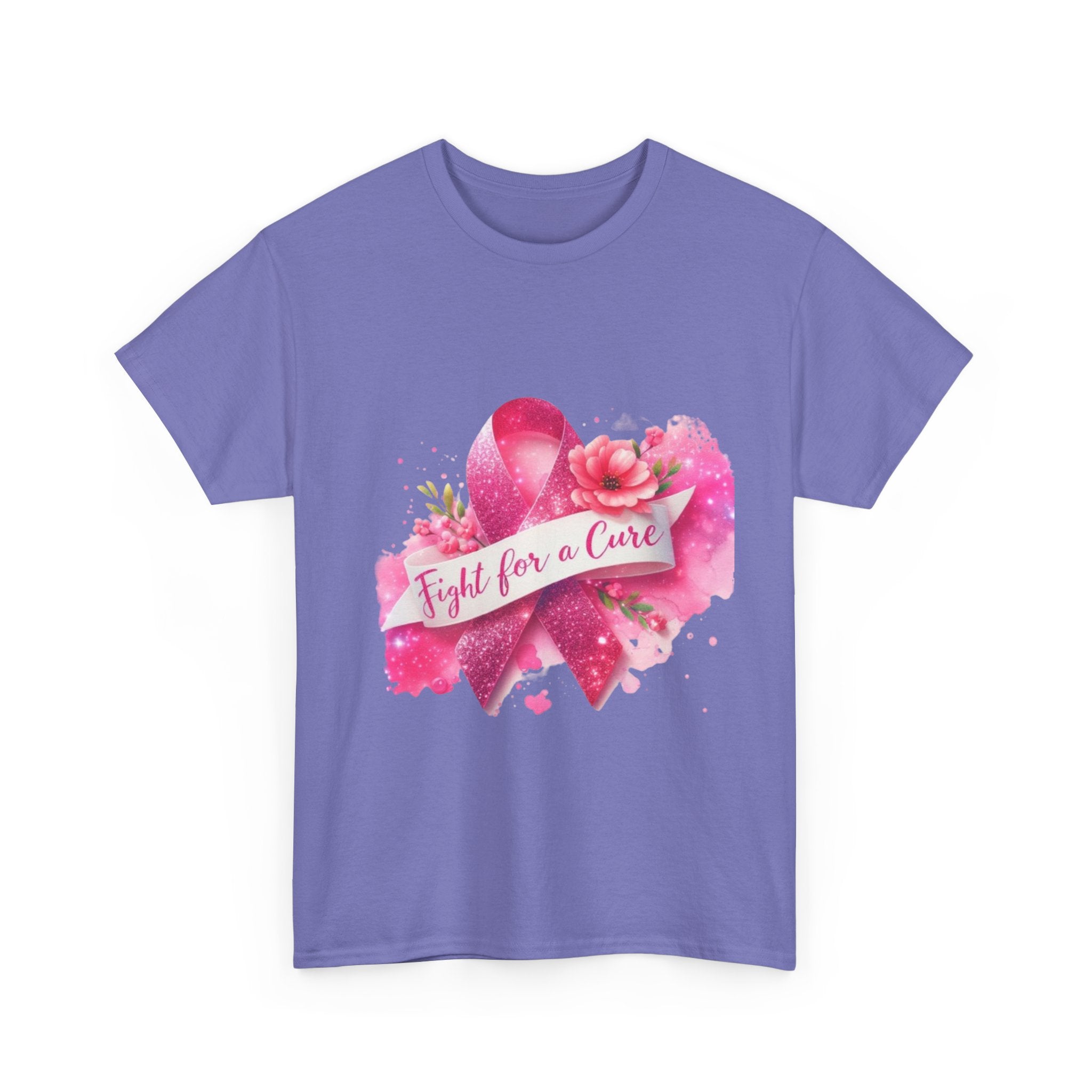 Fight for a Cure Unisex Heavy Cotton Tee | Breast Cancer Awareness Shirt, Support Tee, Gift for Her, Charity Fundraiser Tee, Pink Ribbon Tee
