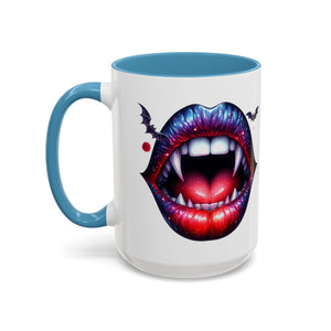 Vampire Lips Coffee Mug, Gothic Drinkware, Halloween Gift, Spooky Kitchen Decor, Vampires, Halloween Party Accessories