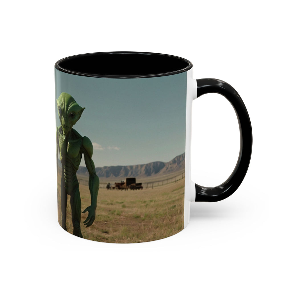 Alien Encounter Accent Coffee Mug – Sci‑Fi UFO Extraterrestrial Design (11/15oz)
