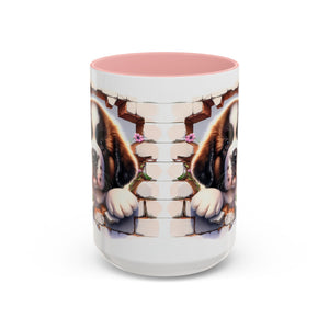 Cute Dog Breakthrough Accent Coffee Mug - Gift for Dog Lovers, Home Decor, Personalized Pet Mug, Puppy Lover's Kitchenware