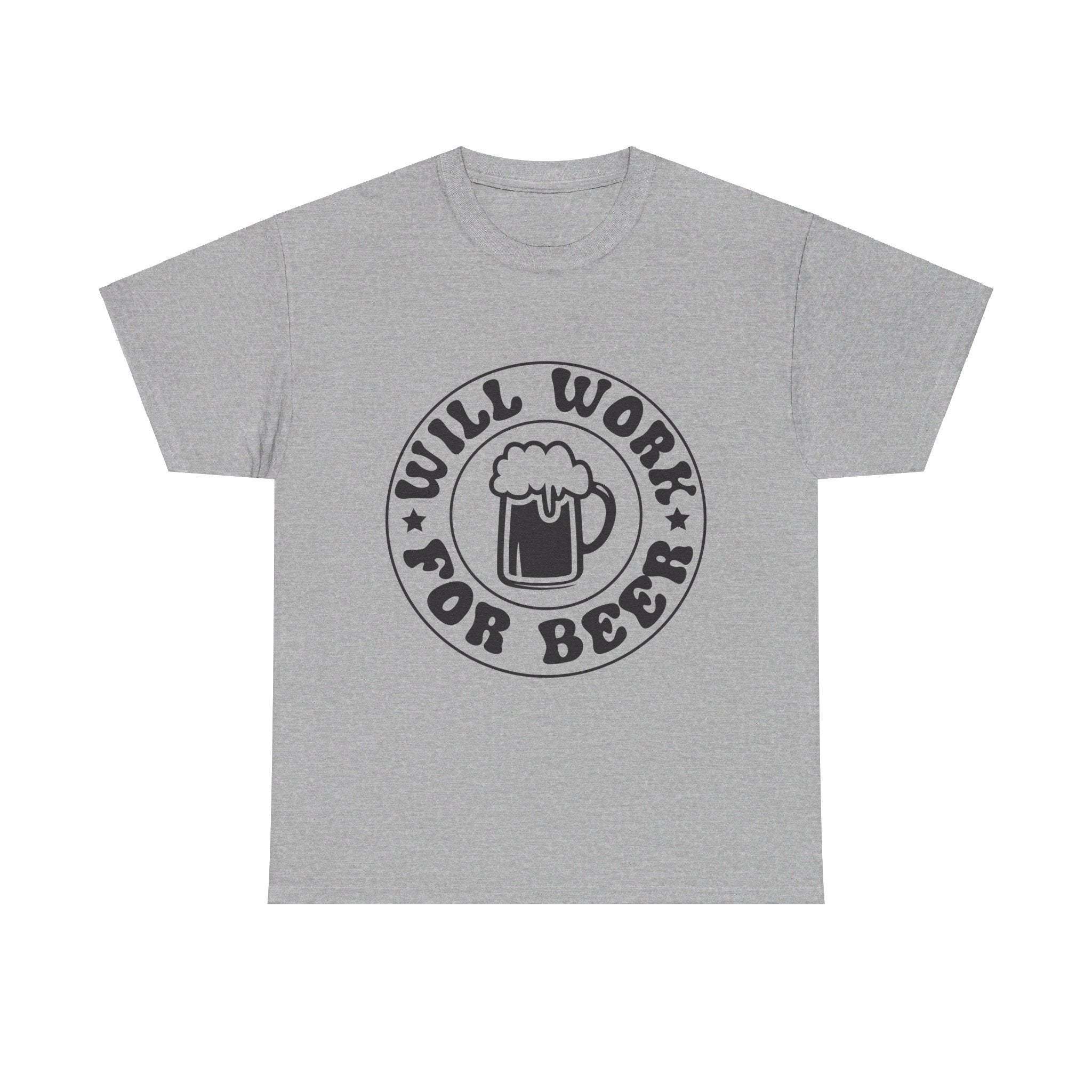 will work for beer funny Unisex Heavy Cotton Tee men women