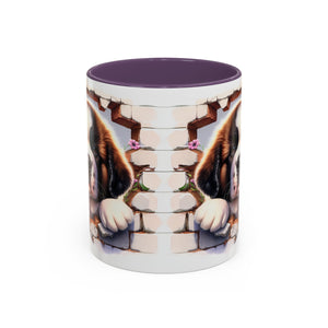Cute Dog Breakthrough Accent Coffee Mug - Gift for Dog Lovers, Home Decor, Personalized Pet Mug, Puppy Lover's Kitchenware