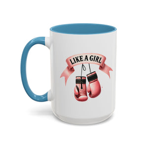 Boxing Motivation Coffee Mug | Like a Girl | Empowerment Gift, Sports Mug, Inspirational Gift, Fitness Accessory, Coffee Lover
