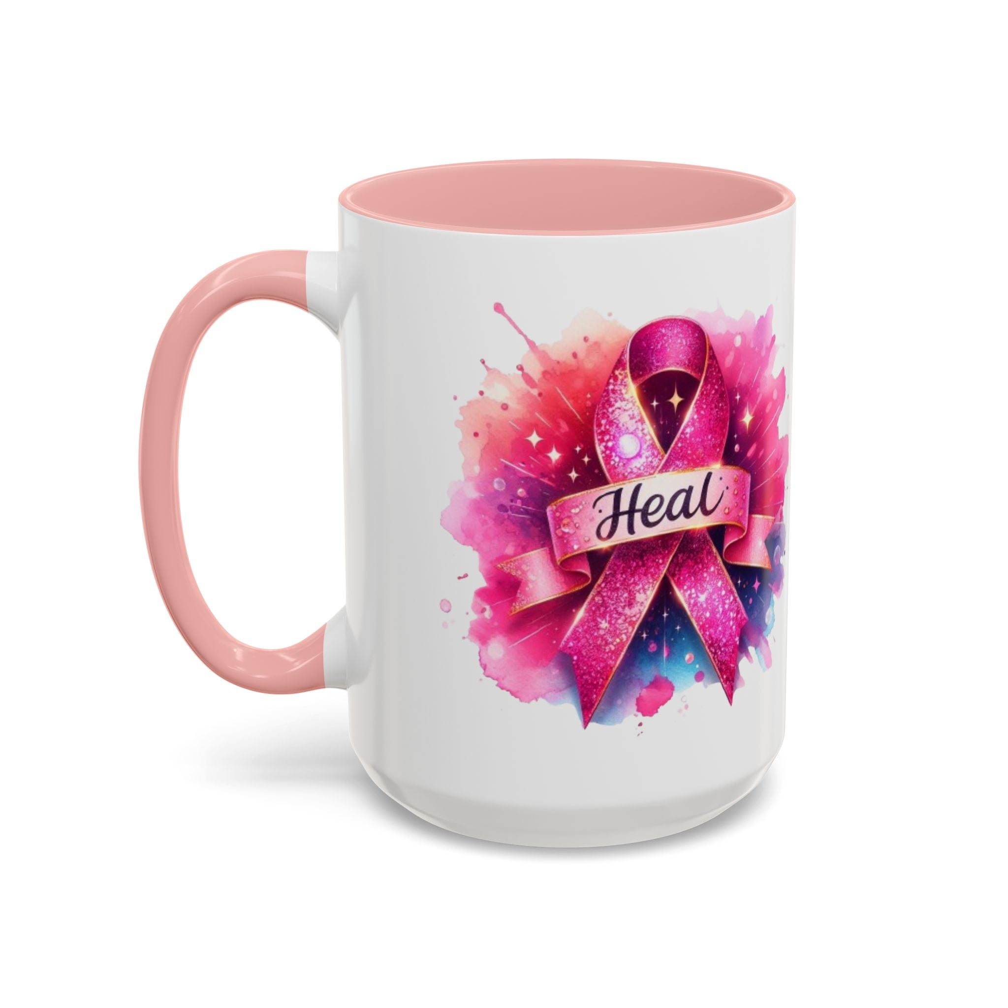 cancer awareness Inspirational Coffee Mug, Healing Ribbon Mug, Gift for Cancer Survivors, Motivational Drinkware, Support
