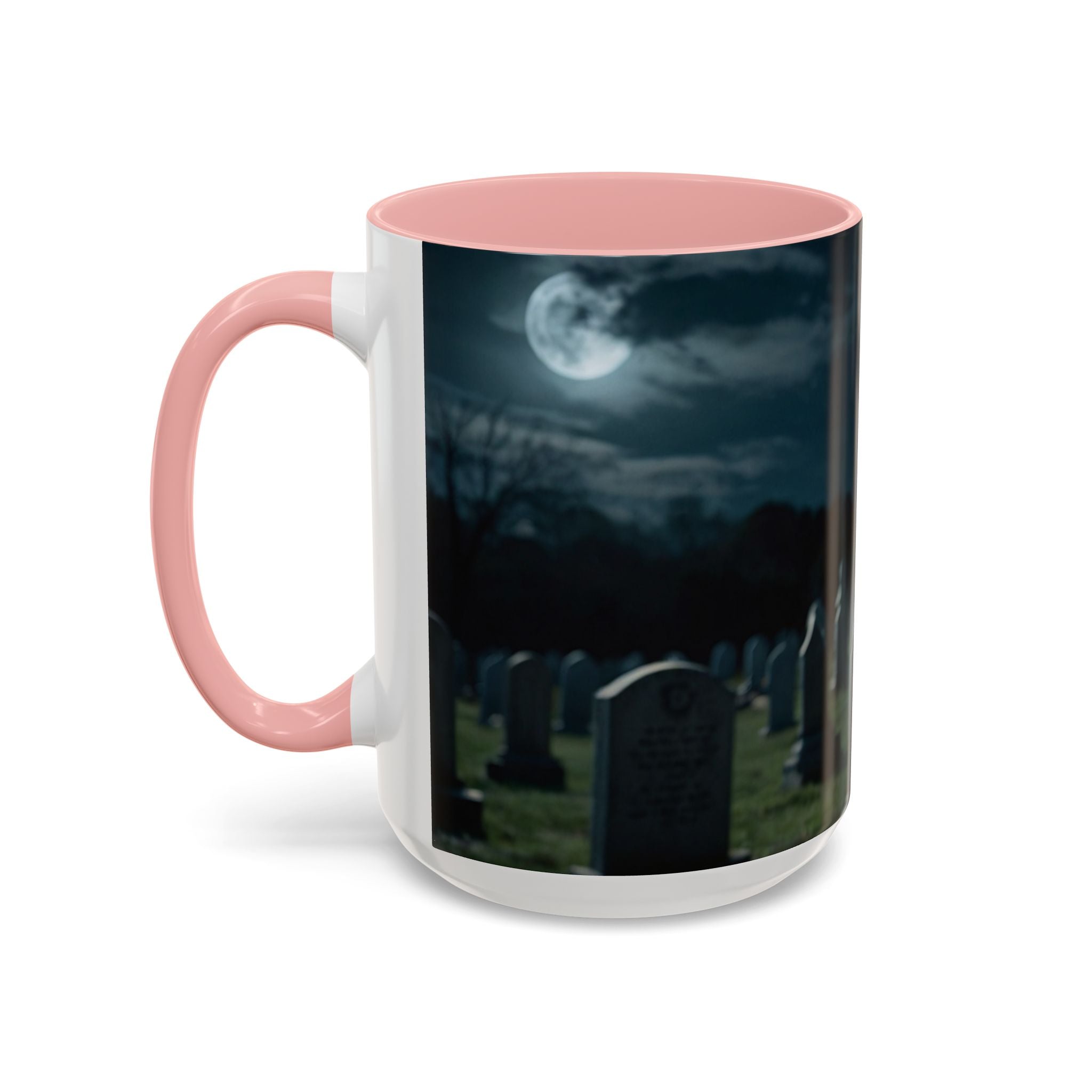 werewolf Howling Wolf Accent Coffee Mug – Gothic Cemetery Night Design (11/15oz) fantasy horror