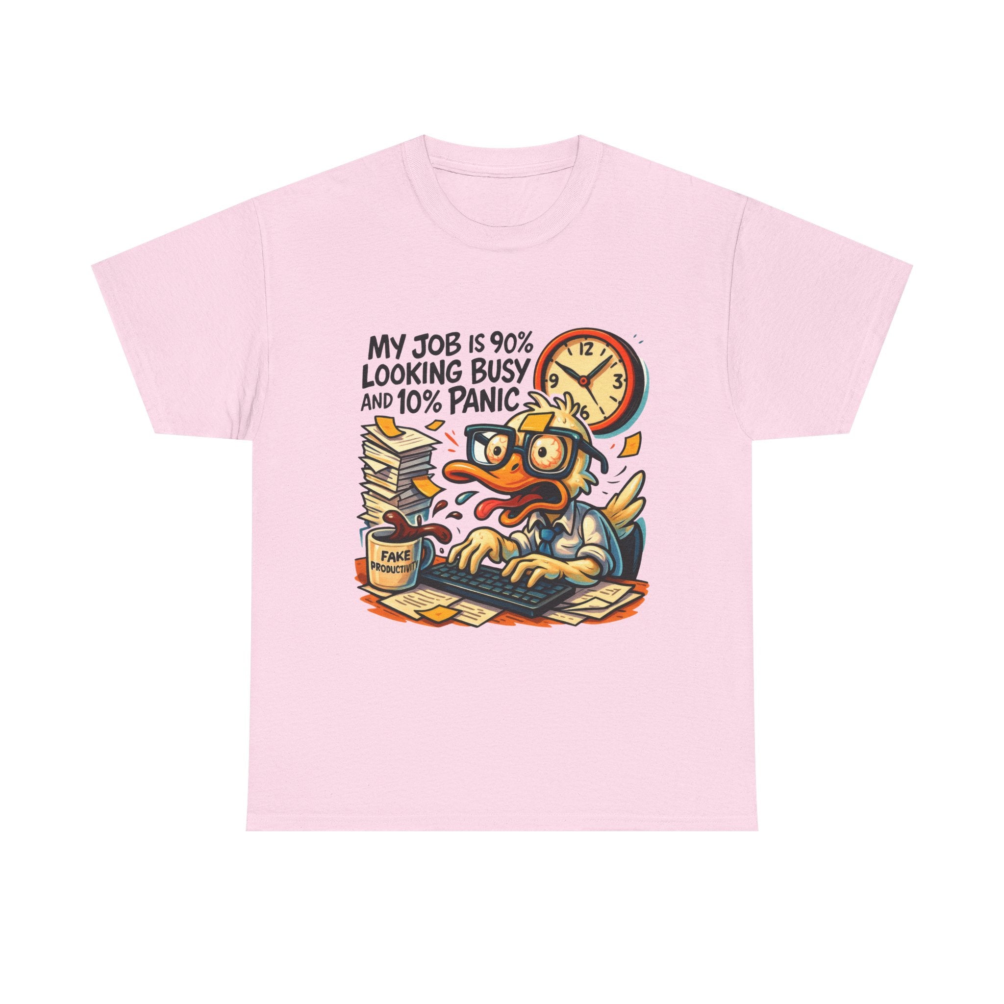 Humorous Work Tee: My Job is 90% Looking Busy, Fun Office Shirt, Gift for Coworkers, Unisex Tee, Casual Wear, Funny Job Humor