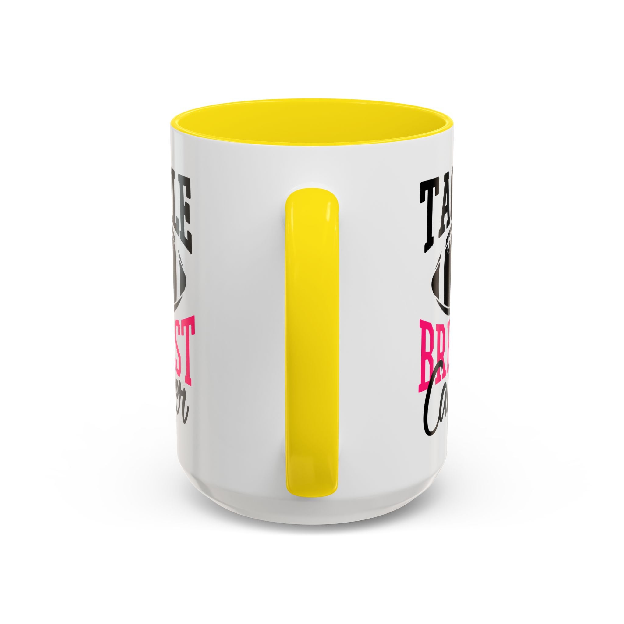 Tackle Breast Cancer Coffee Mug, Supportive Gift for Football Fans, Awareness Mug, Cheer Team Spirit, Fundraiser Drinkware