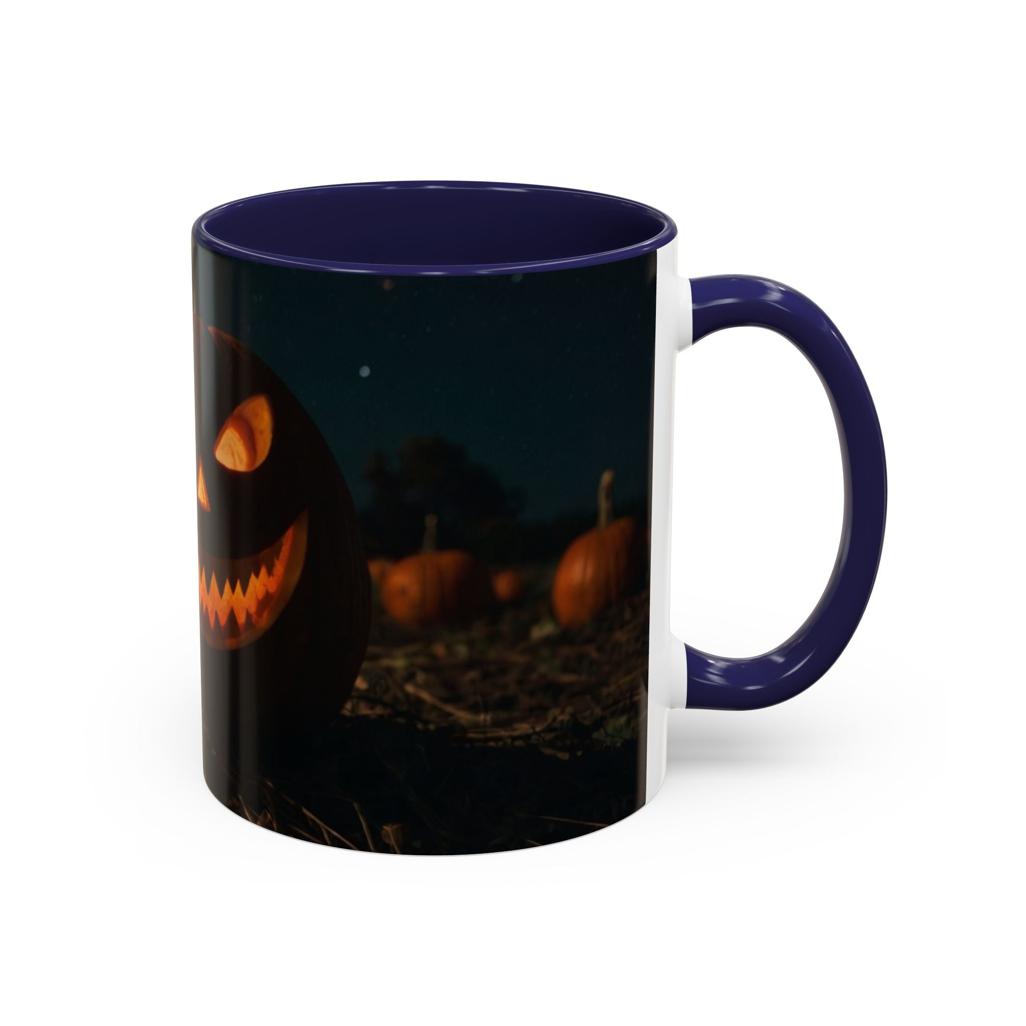 Halloween Pumpkin Accent Coffee Mug - Spooky Design for Fall Celebrations horror full moon