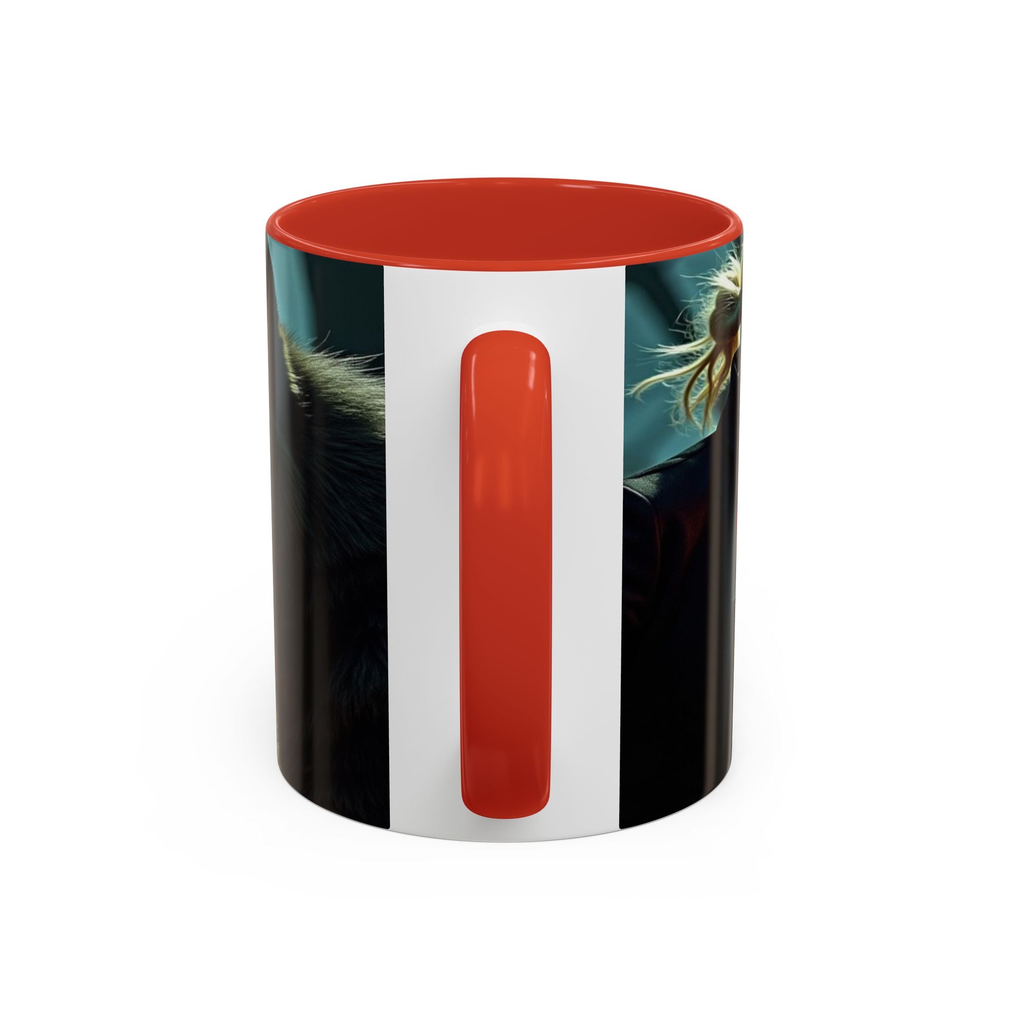 woman vampire and Fierce Werewolf Coffee Mug - 11 & 15oz Accent Mug for horror art lovers