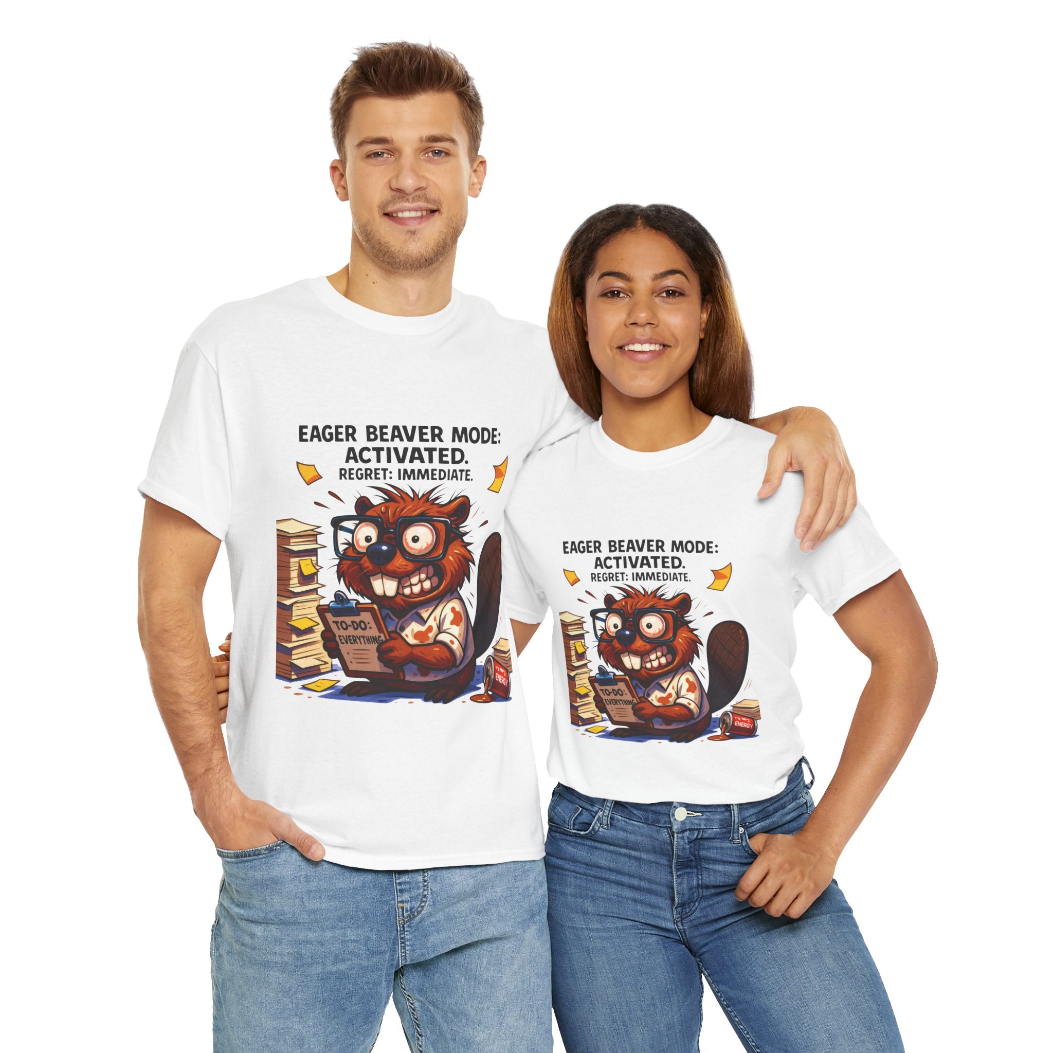 Eager Beaver Unisex Tee: Fun Gift for Book Lovers, Cozy Casual Wear, Quirky Graphic Tee, Perfect for Reading Festivals, Birthday Gift