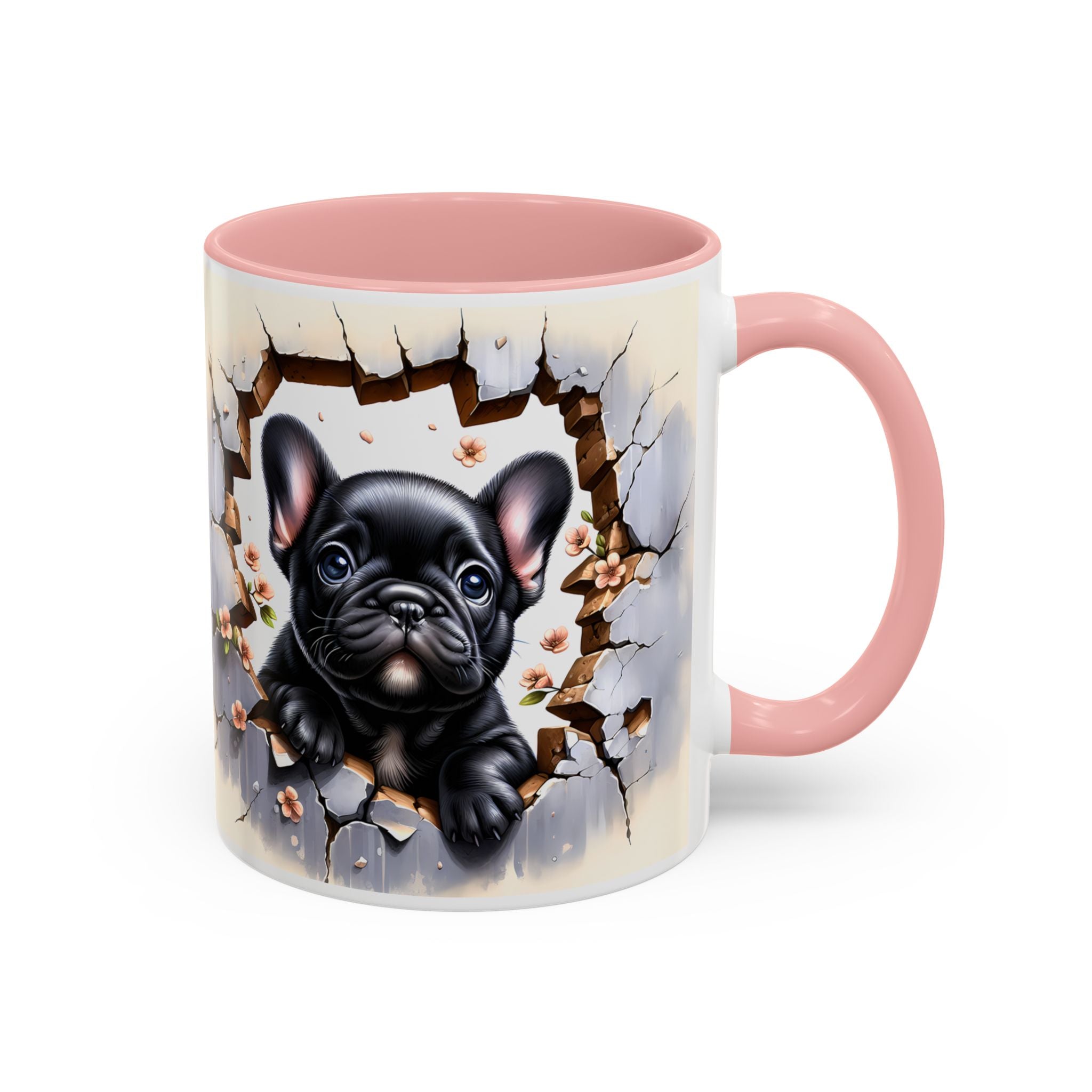 Cute French Bulldog Accent Coffee Mug, Pet Lover Gift, Dog Lover Mug, Home Office Coffee Cup, Unique Animal Print Mug