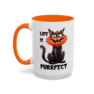 Purrfect Cat Accent Coffee Mug, Cat Lover Gift, Funny Drinkware, Cute Kitchen Accessory, Pet Owner Mug, Unique Gift Idea