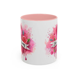 Empowering Pink Ribbon Coffee Mug - She Is Strong, Inspirational Gift for Breast Cancer Awareness, Motivational Drinkware, Supportive [...]