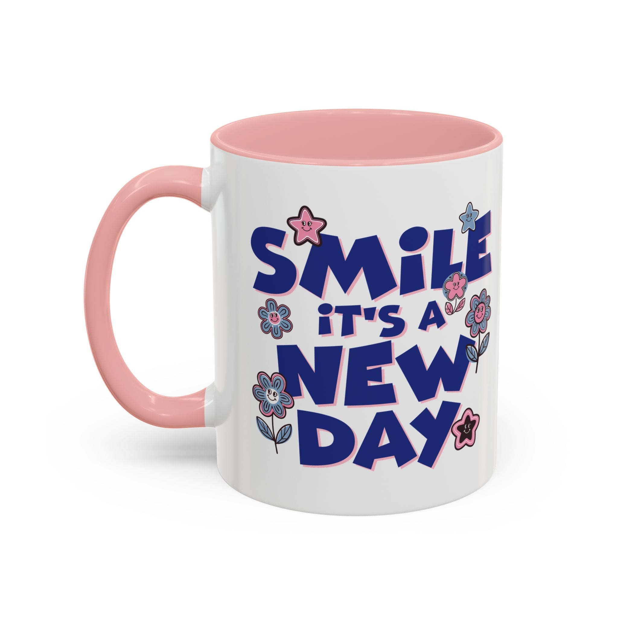 Inspirational Flower Design Coffee Mug - "Smile It's a New Day" - Perfect Gift for Coffee Lovers