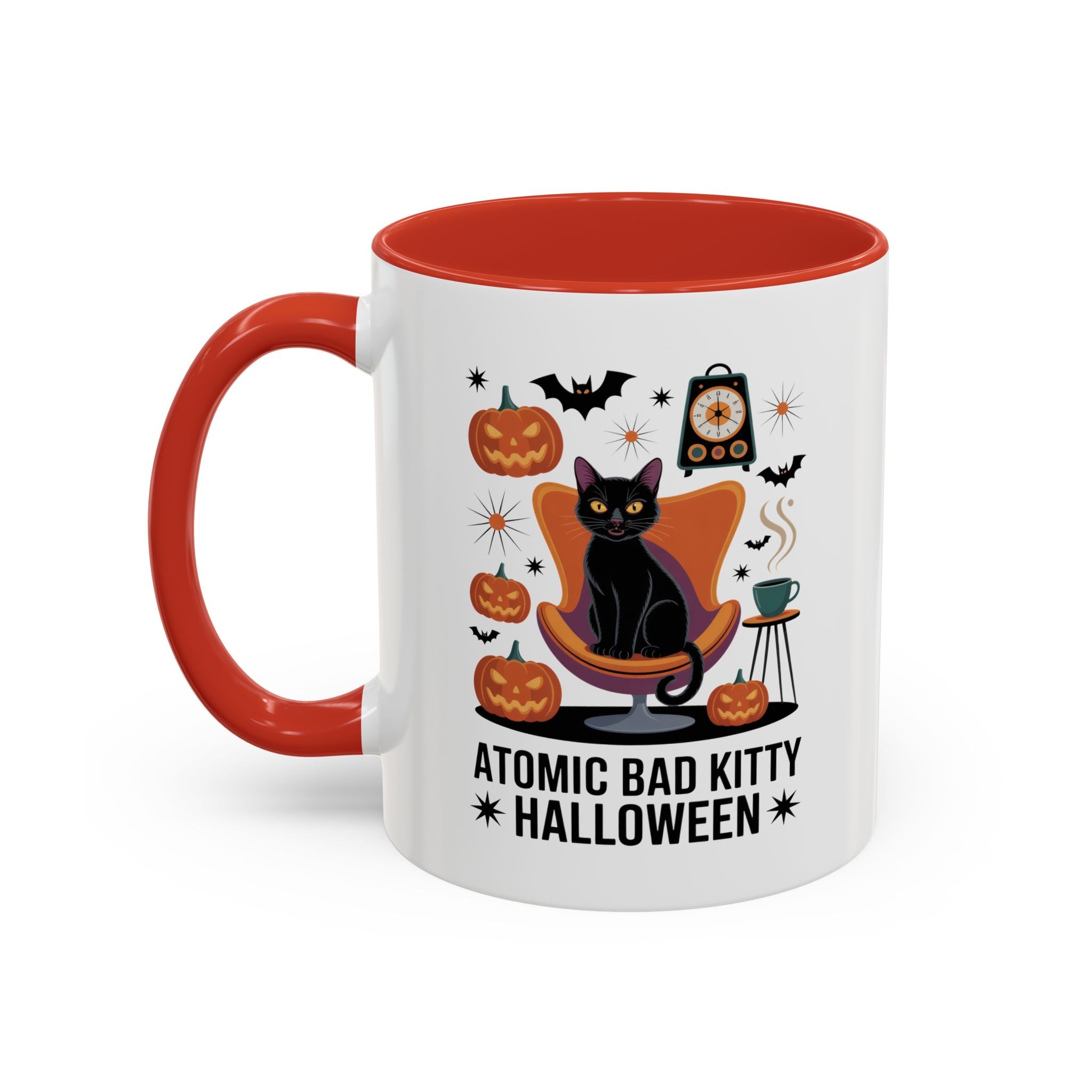 Halloween Themed Coffee Mug – Atomic Bad Kitty Design