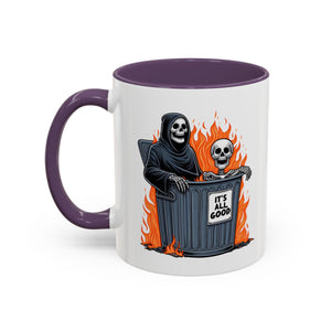 Funny Grim Reaper Coffee Mug - Perfect for Halloween, Gift for Friends, Quirky Kitchen Decor, Novelty Drinkware