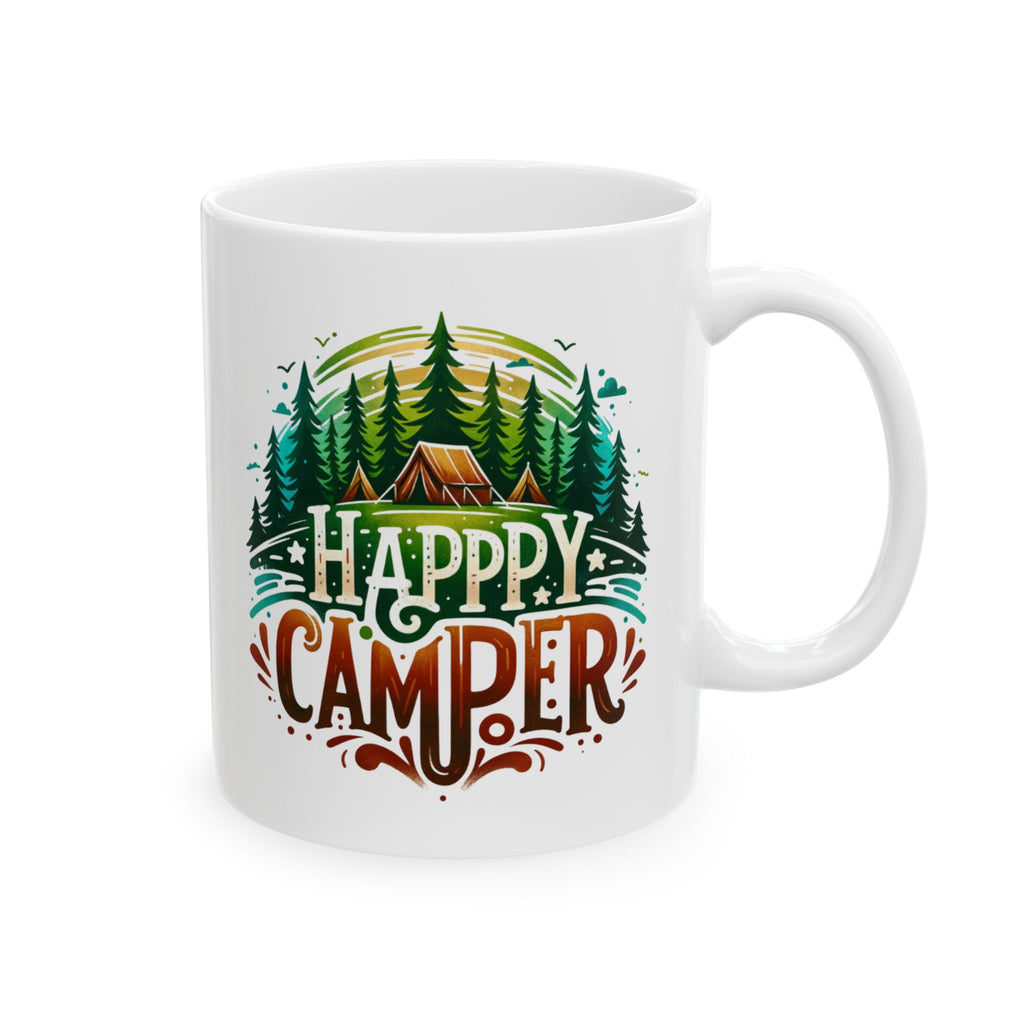 Happy Camper coffee Mug - Perfect for Nature Lovers, Outdoor Enthusiasts, Coffee & Tea Lovers, Gift for Campers, Hiking Decor