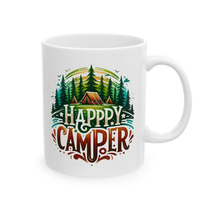 Happy Camper coffee Mug - Perfect for Nature Lovers, Outdoor Enthusiasts, Coffee & Tea Lovers, Gift for Campers, Hiking Decor