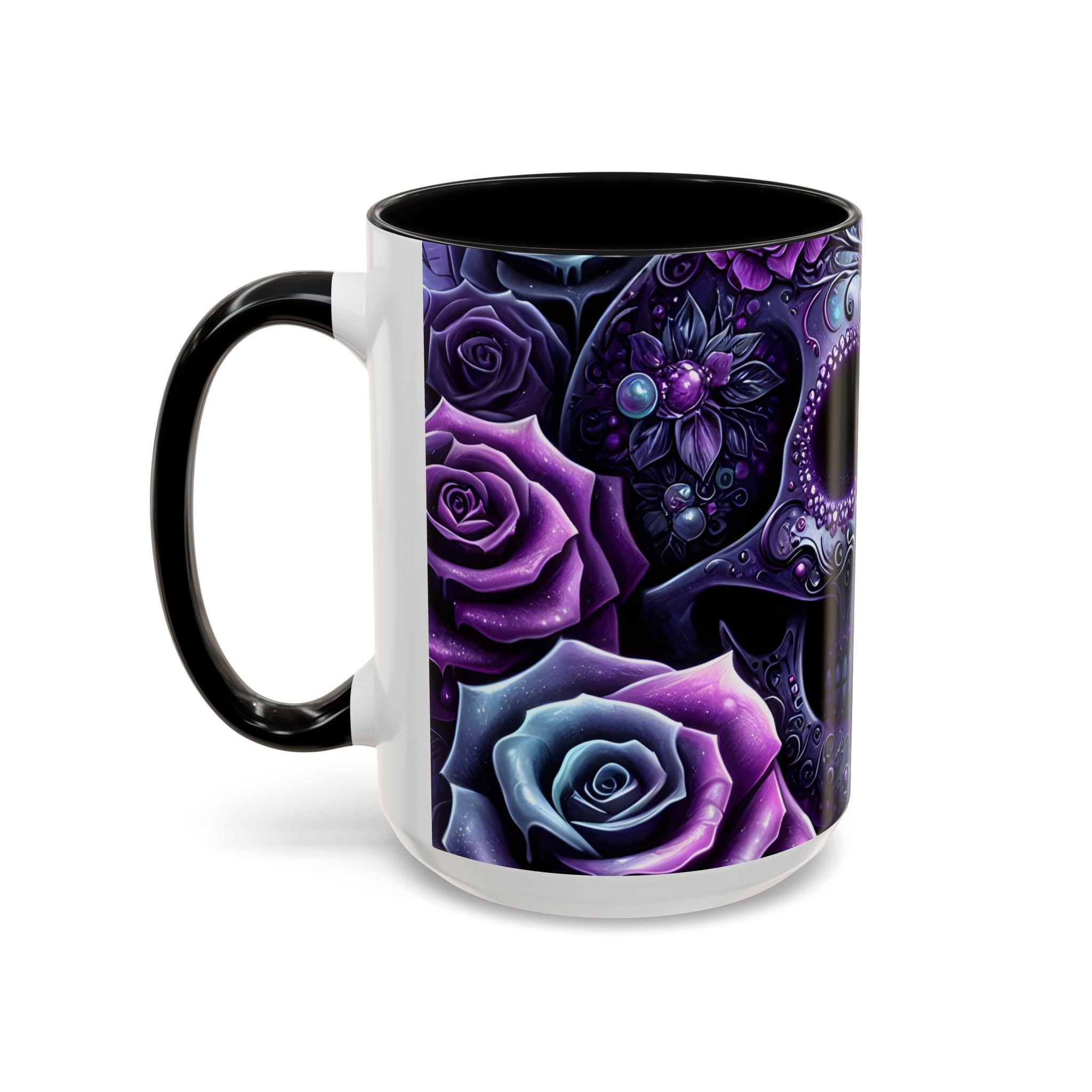 Gothic Skull Accent Coffee Mug - 11oz & 15oz roses fantasy