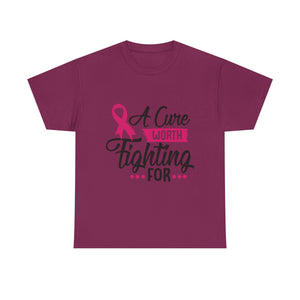Breast Cancer Awareness Tee, A Cure Worth Fighting For Shirt, Unisex Support T-Shirt, Gift for Hope and Strength, Fundraising Apparel