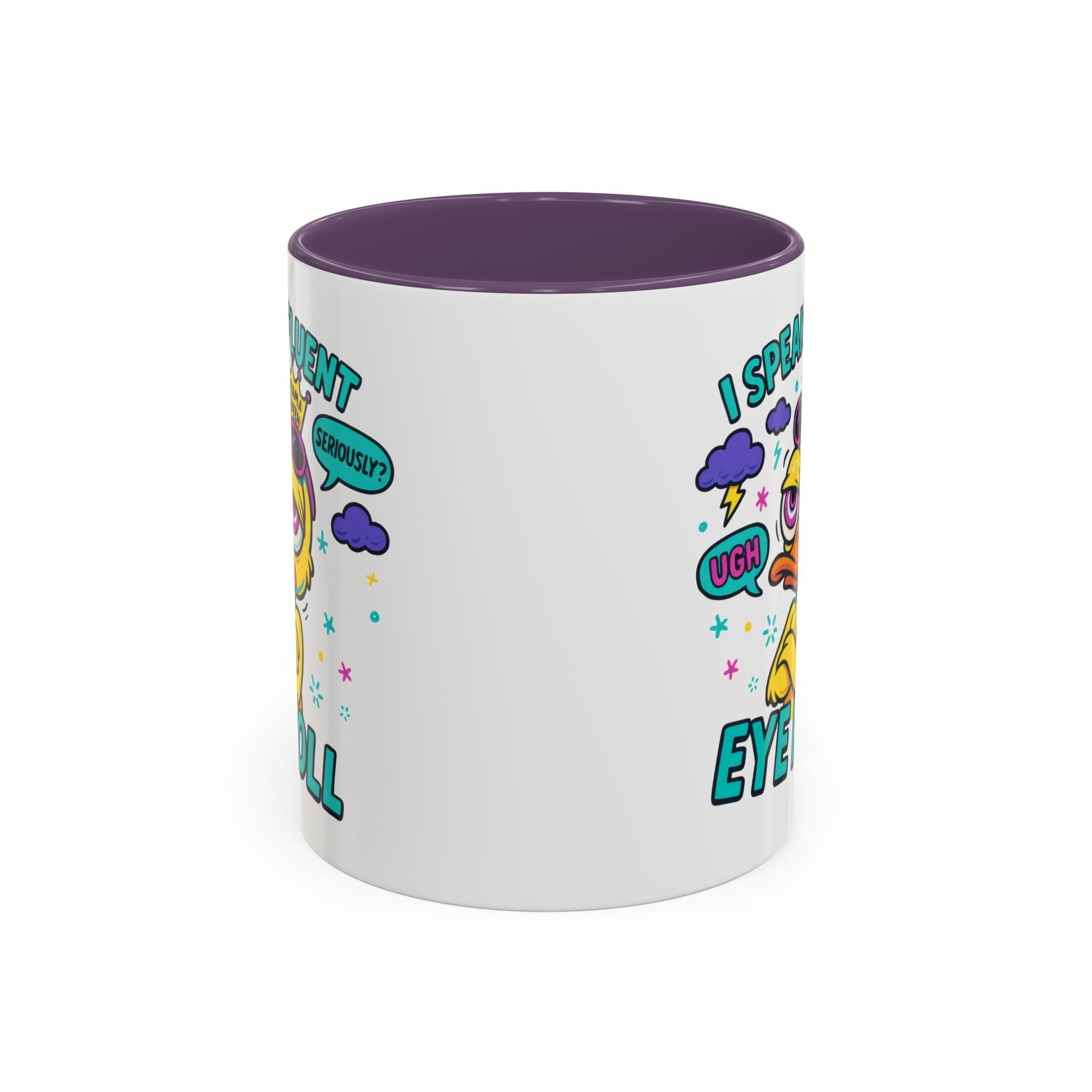 attitude Sassy Eye Roll Coffee Mug,  for Coffee Lovers, Gift for Friends, Quirky Tea Mug, Humor  Cute Kitchen Decor