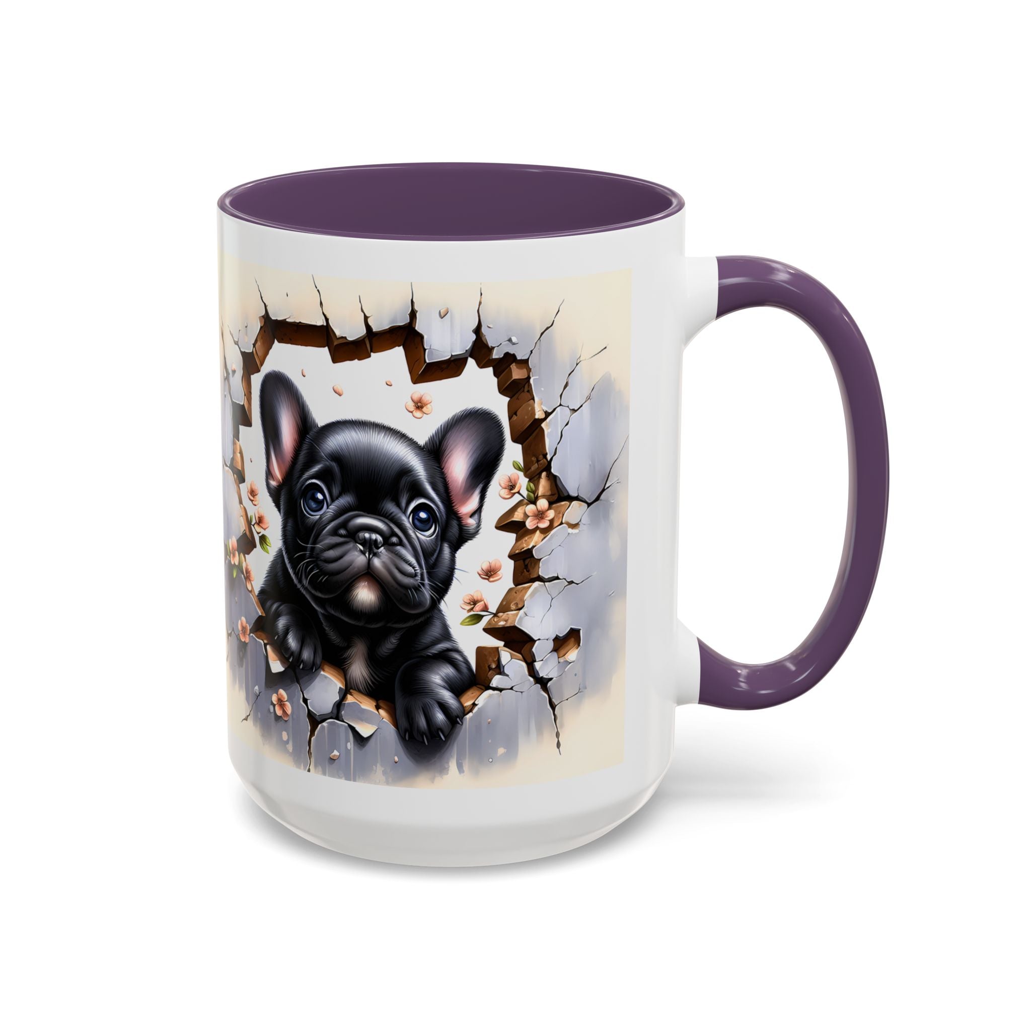 Cute French Bulldog Accent Coffee Mug, Pet Lover Gift, Dog Lover Mug, Home Office Coffee Cup, Unique Animal Print Mug