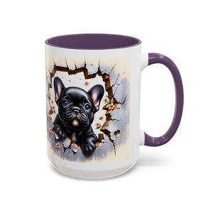 Cute French Bulldog Accent Coffee Mug, Pet Lover Gift, Dog Lover Mug, Home Office Coffee Cup, Unique Animal Print Mug
