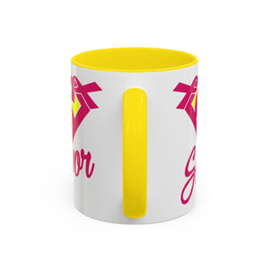 Survivor Mug 11oz & 15oz | Cancer Awareness, Motivational Gift, Empowerment, Superhero Theme, Unique Coffee Cup