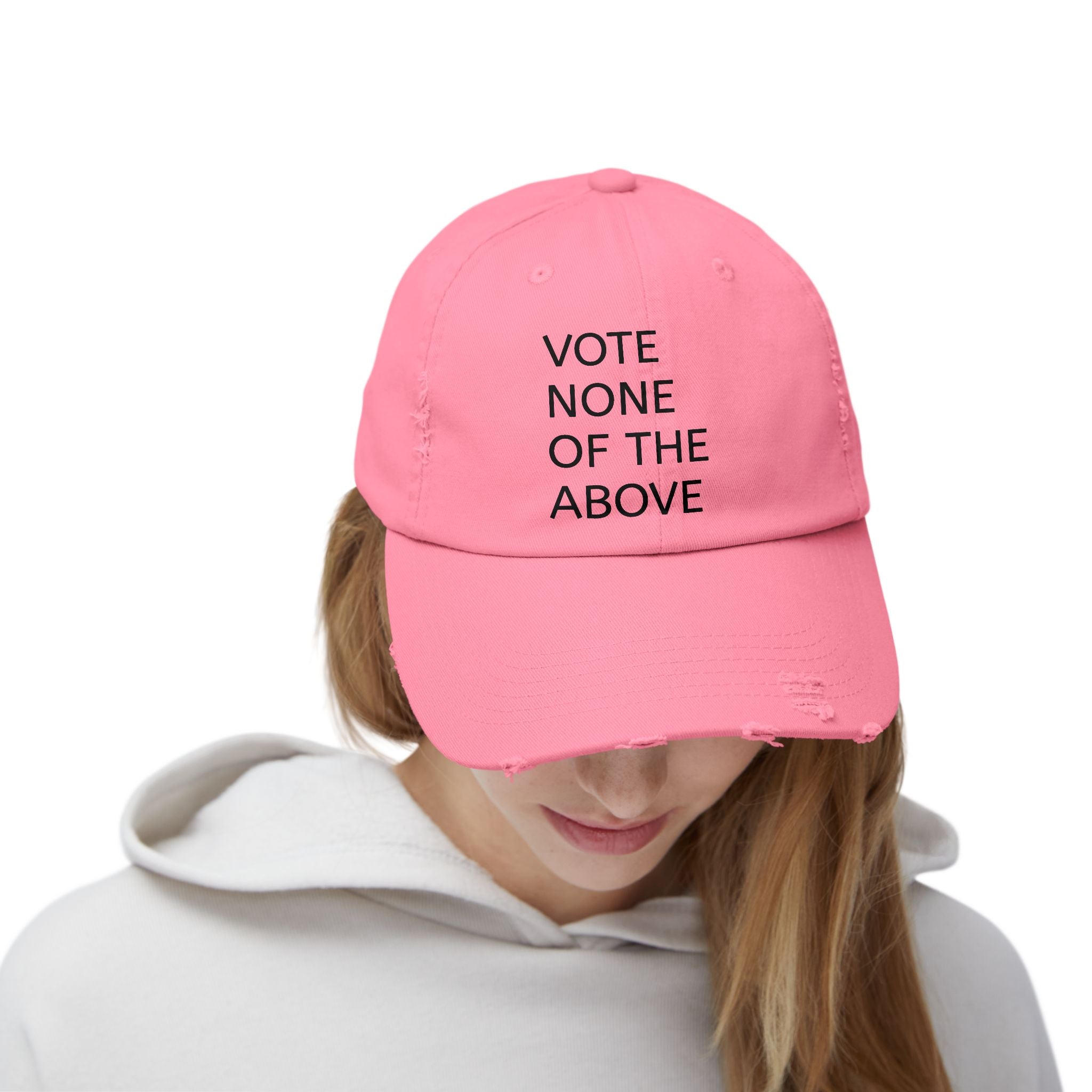 vote none of the above Unisex Distressed Cap