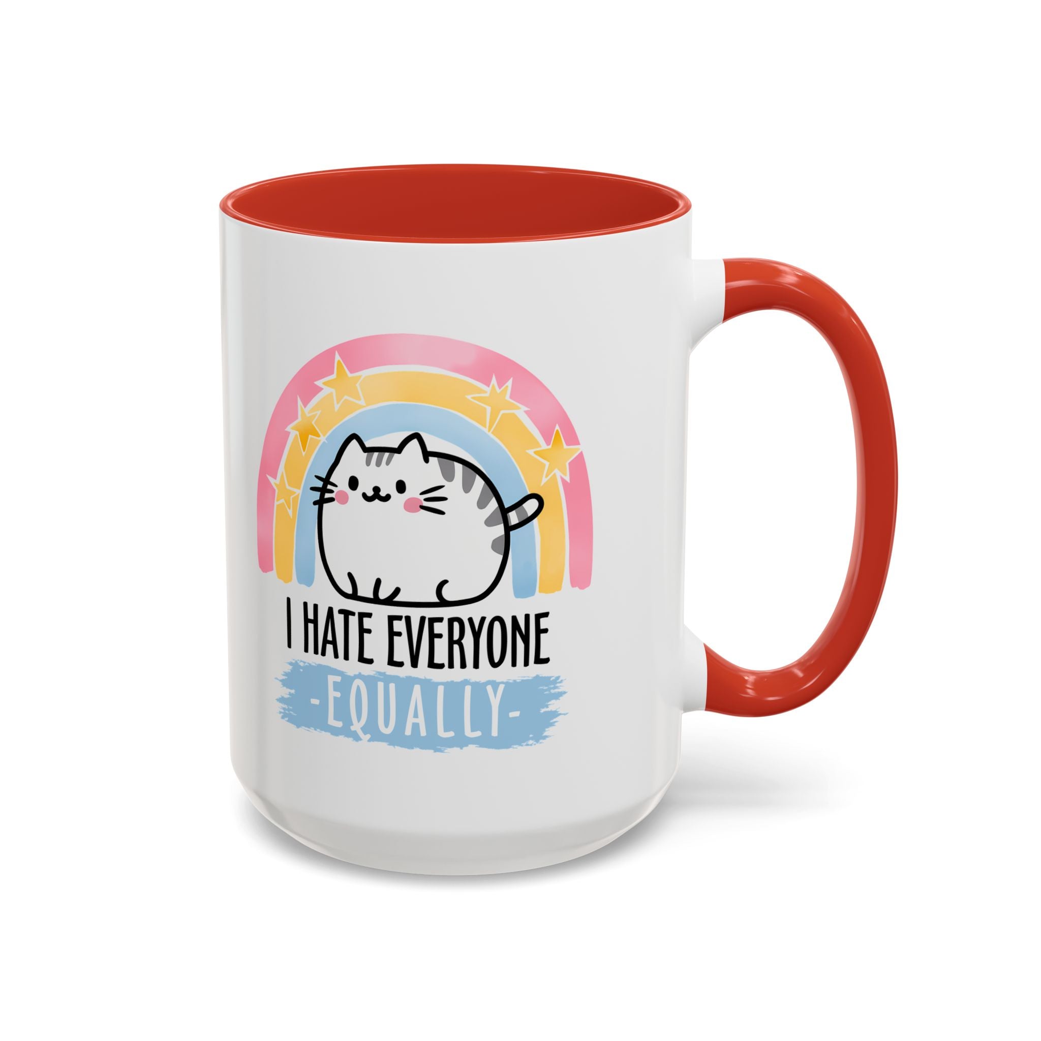 Funny Cat Coffee Mug – I Hate Everyone Equally