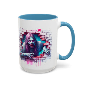 Spooky Zombie Accent Coffee Mug | Halloween Gift, Horror Decor, Unique Coffee Cup, Gothic Style, Zombie Art