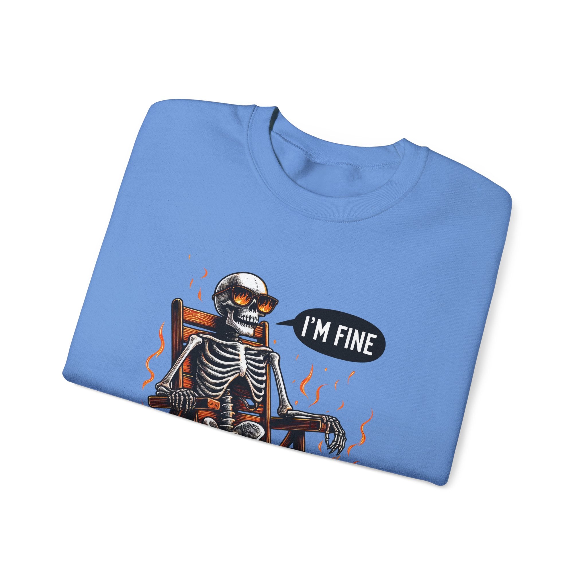 Chill Vibes Skeleton Sweatshirt, Unisex Crewneck, Perfect for Halloween, Casual Wear, Gift for Friends, Cozy Lounge Wear