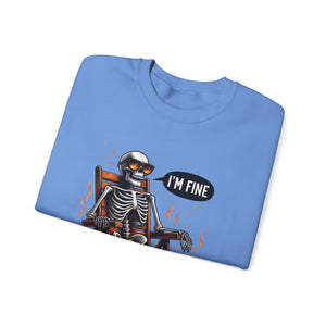 Chill Vibes Skeleton Sweatshirt, Unisex Crewneck, Perfect for Halloween, Casual Wear, Gift for Friends, Cozy Lounge Wear