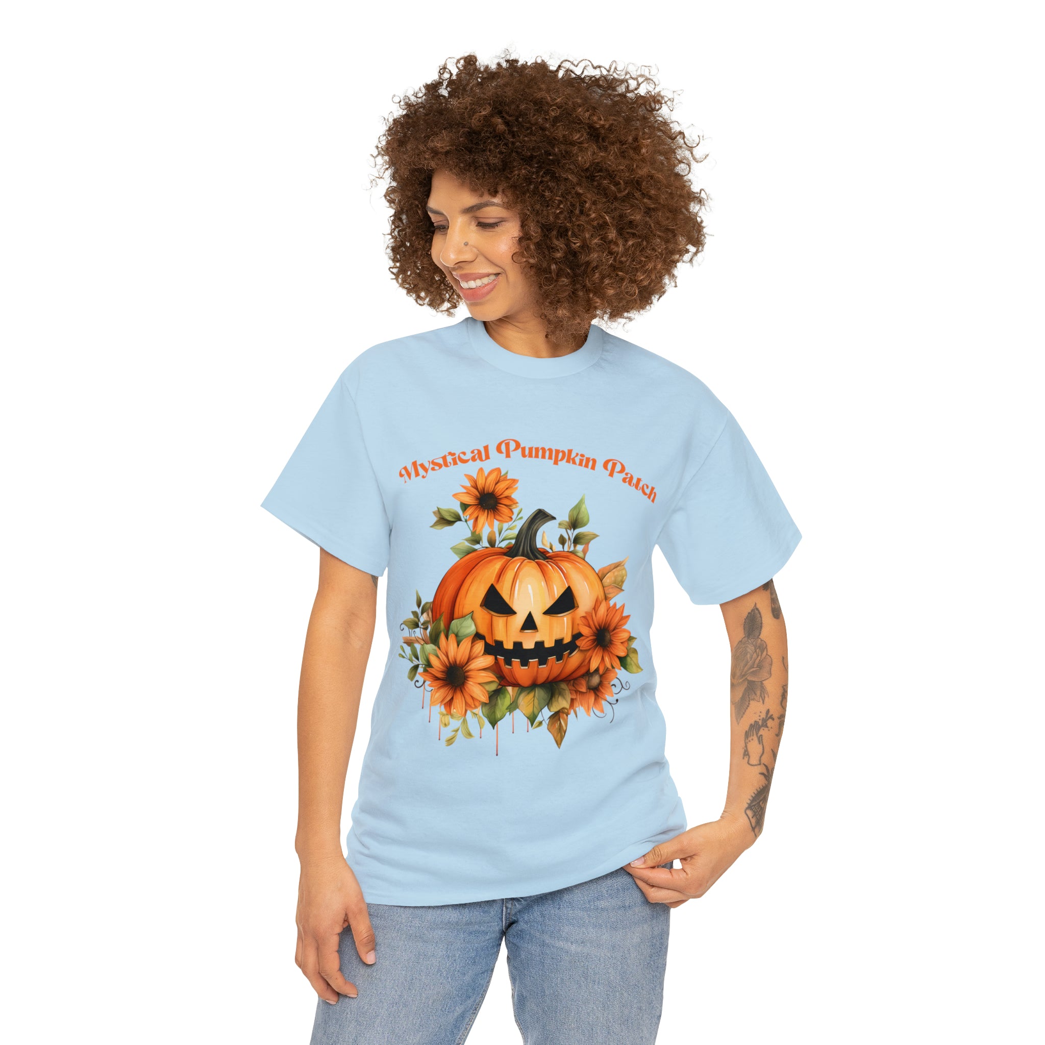 Halloween unisex t shirt mystical pumkin patch fall fun stocking stuffer Unisex Heavy Cotton Tee