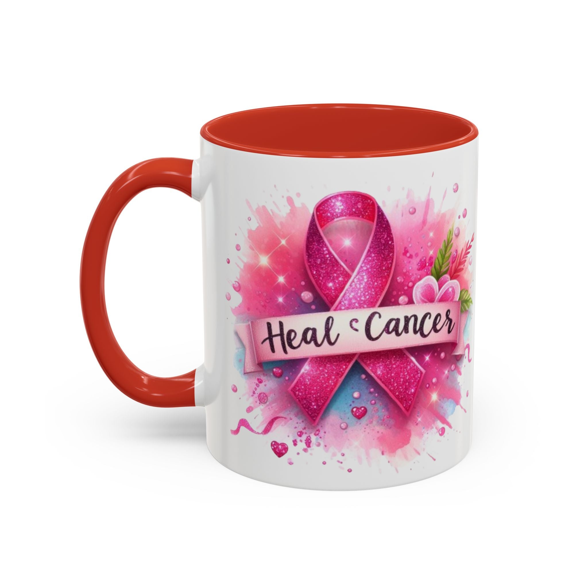Pink Ribbon Healing Coffee Mug | Support Cancer Awareness | Inspirational Gift | Breast Cancer Support | 11oz & 15oz Options
