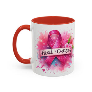 Pink Ribbon Healing Coffee Mug | Support Cancer Awareness | Inspirational Gift | Breast Cancer Support | 11oz & 15oz Options