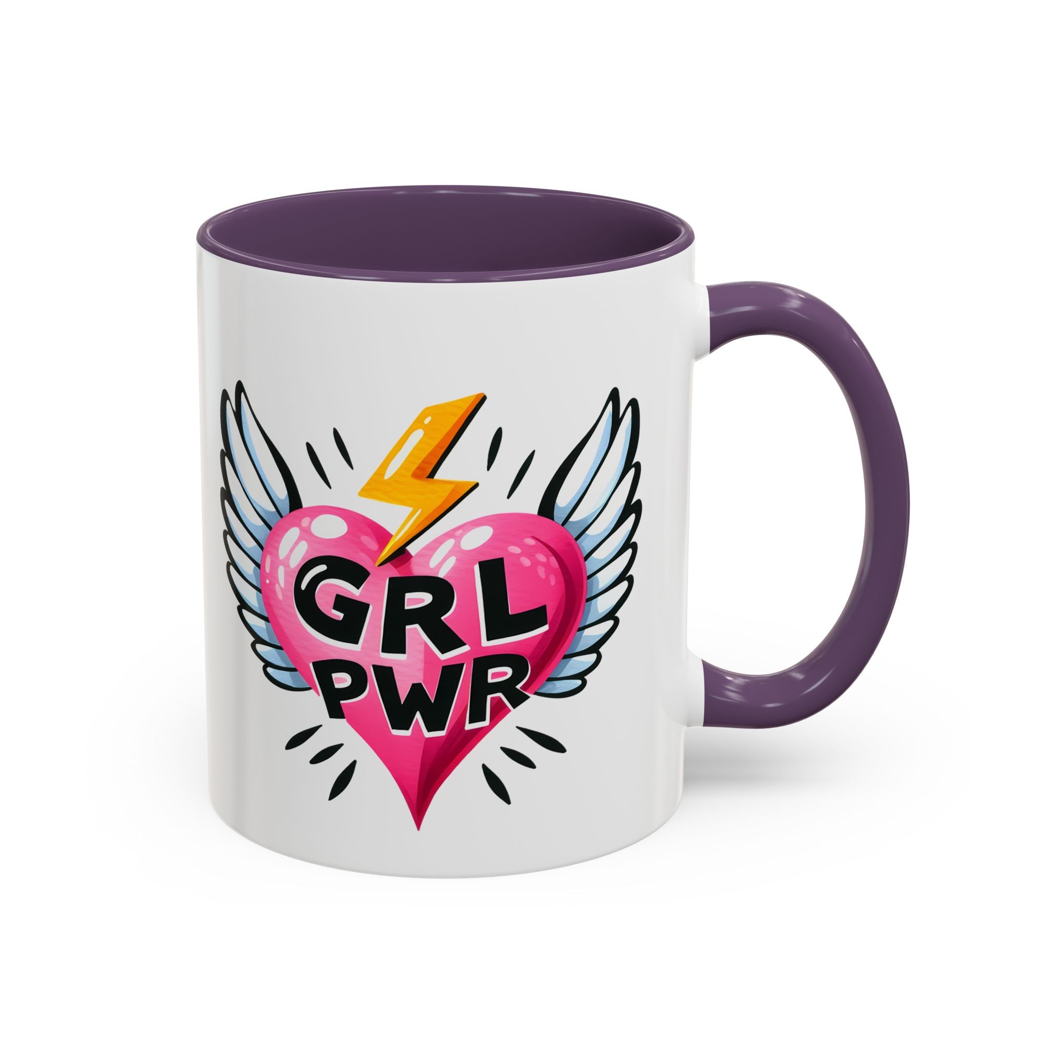 Empowering Heart Coffee Mug | Inspirational Gift for Women, GRL PWR Mug, Cute Kitchen Decor, Unique Friendship Gift, Motivational Coffee Cup