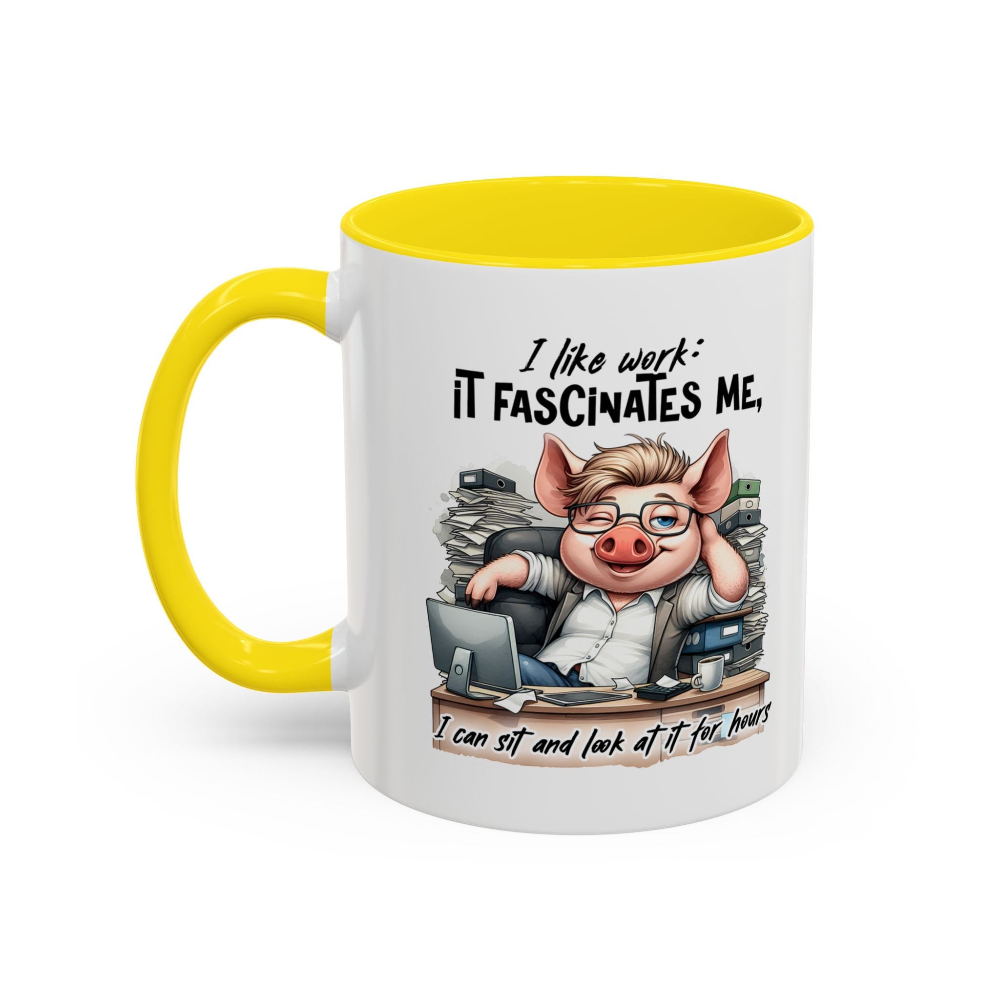 Whimsical Pig Coffee Mug, Funny Gift for Animal Lovers, Unique Office Mug, Cute Coffee Cup, Perfect for Birthdays, Holidays