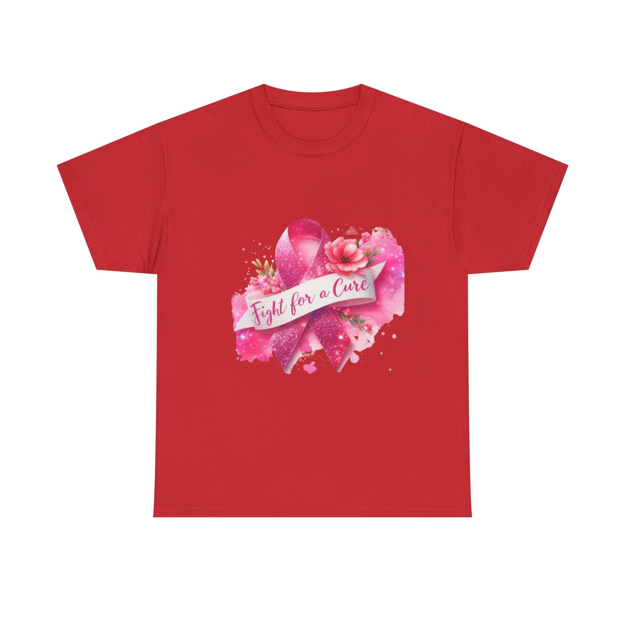 Fight for a Cure Unisex Heavy Cotton Tee | Breast Cancer Awareness Shirt, Support Tee, Gift for Her, Charity Fundraiser Tee, Pink Ribbon Tee
