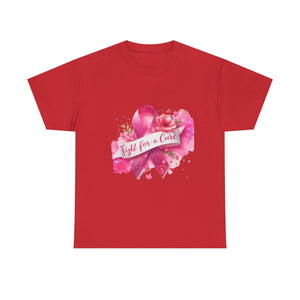 Fight for a Cure Unisex Heavy Cotton Tee | Breast Cancer Awareness Shirt, Support Tee, Gift for Her, Charity Fundraiser Tee, Pink Ribbon Tee