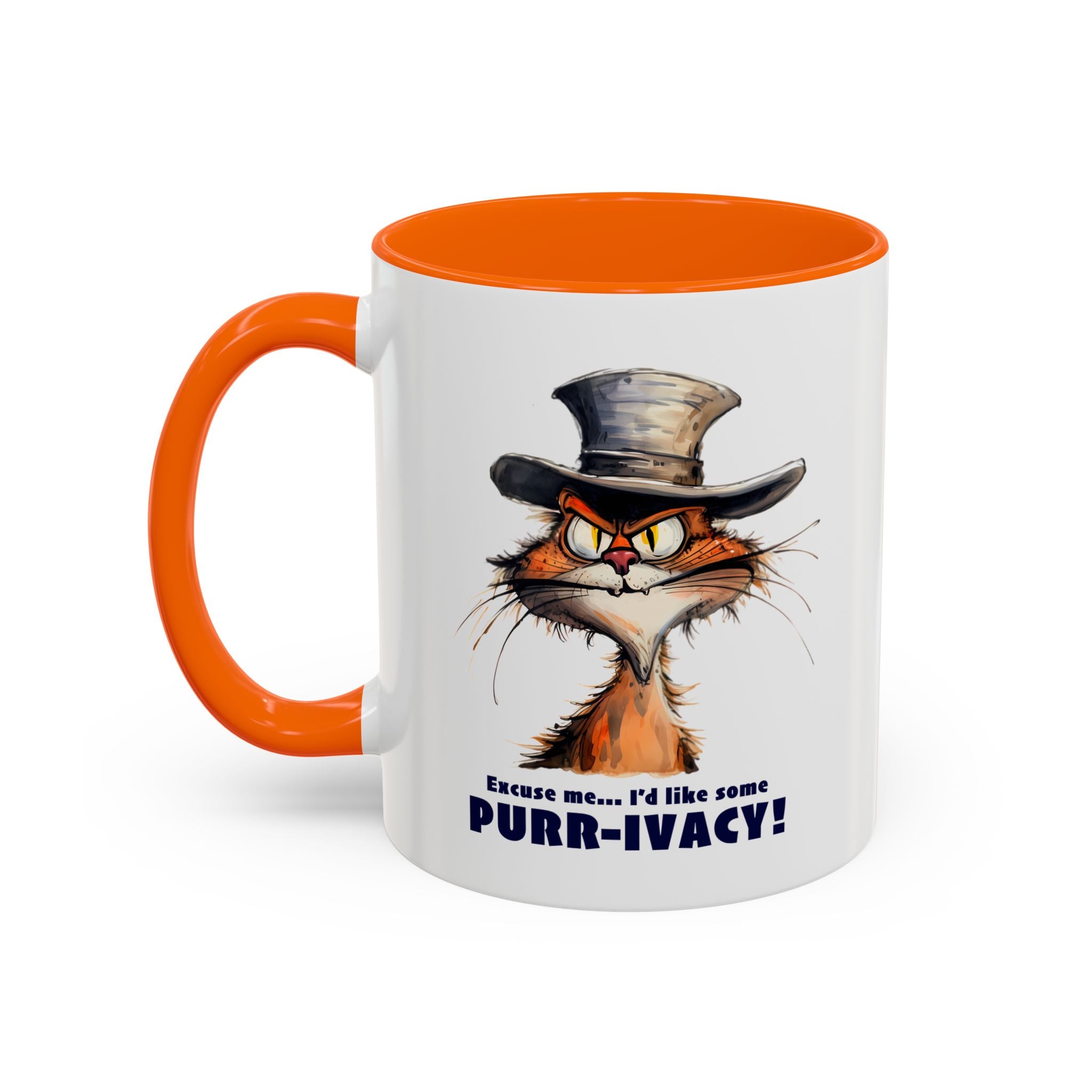 Funny Cat Coffee Mug - Purr-ivacy & Puppy Humor, Gifts for Cat Lovers, Home Office Accessories, Birthday, Pet Owner Mug