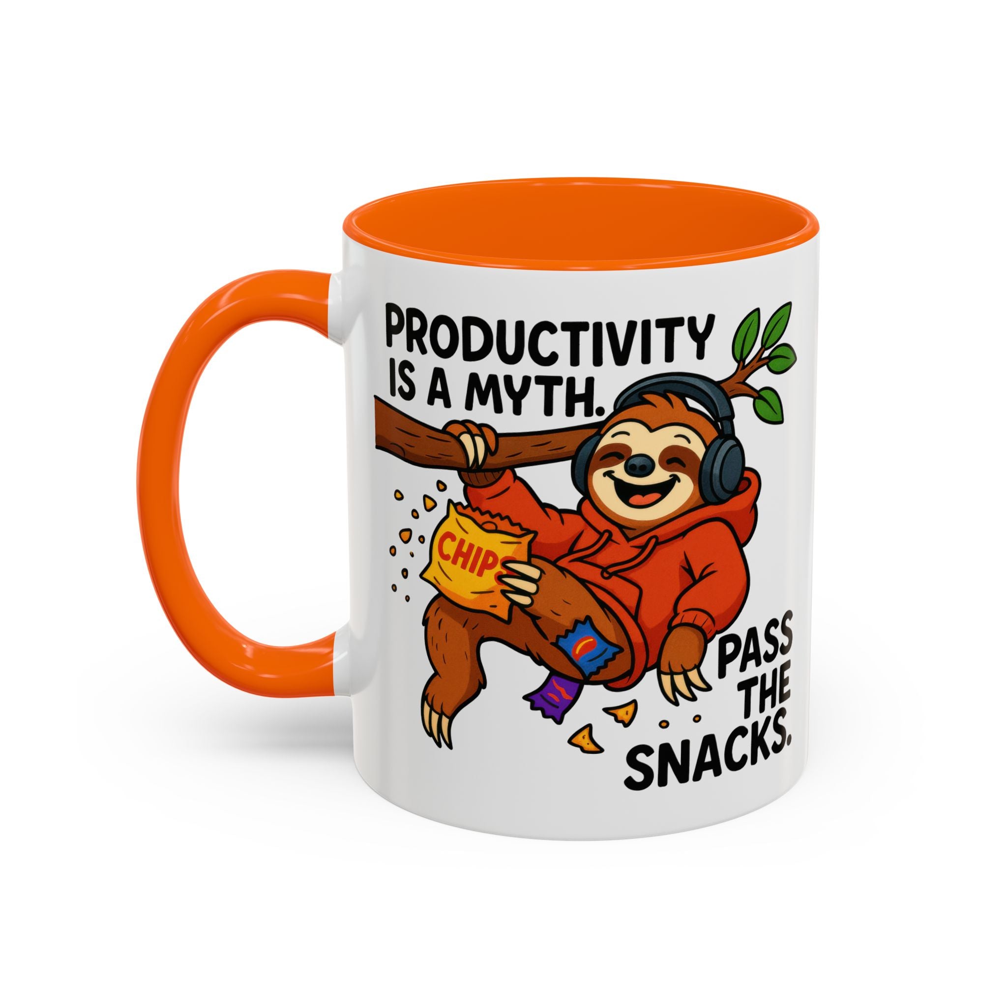 Funny Sloth Coffee Mug, Humor Mug Gift, Productivity Myth Mug, Cute Sloth Cup, Quirky Office Mug