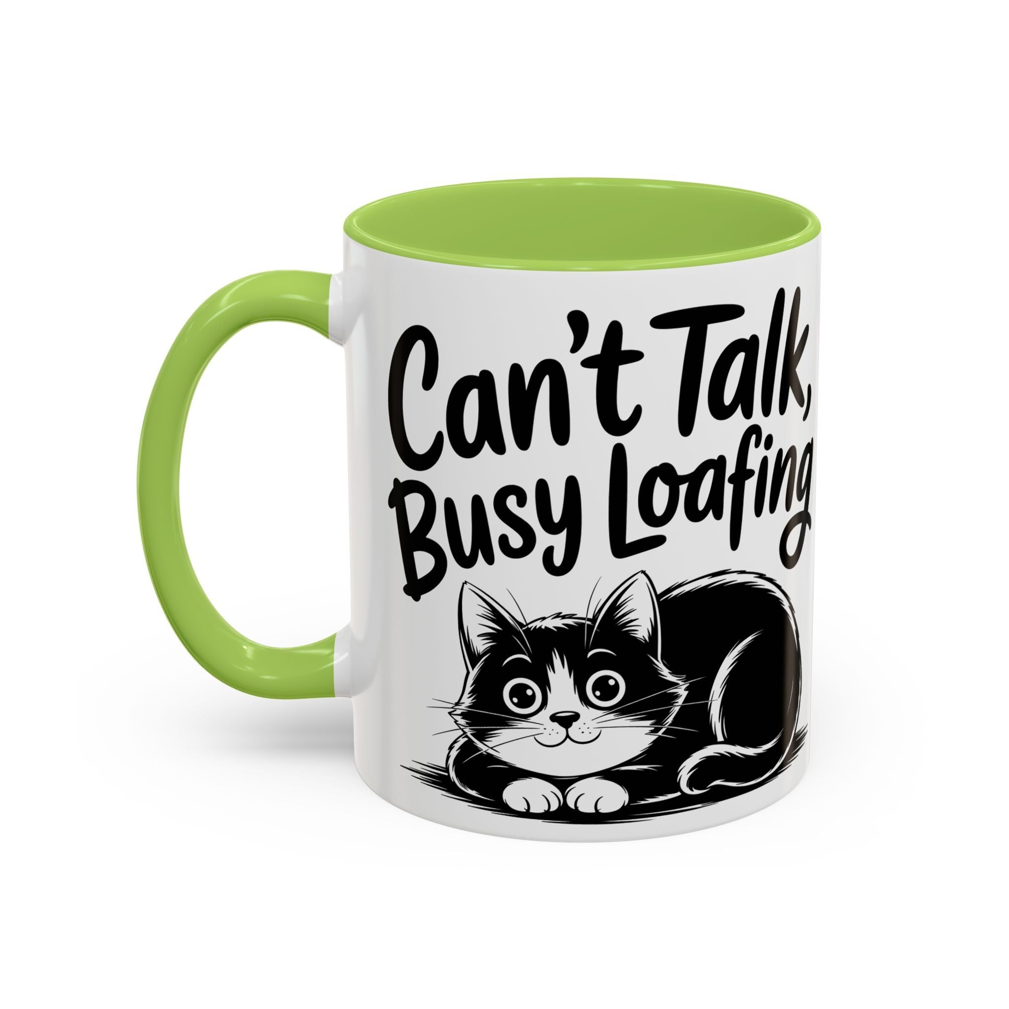 Can't Talk, Busy Loafing Cat Coffee Mug — Cute Cat Lover Gift (11/15oz)