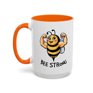 Bee Strong Accent Coffee Mug - Motivational Mug for Strength and mental health