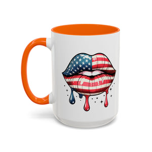 Patriotic Lip Print Coffee Mug – 11oz & 15oz
