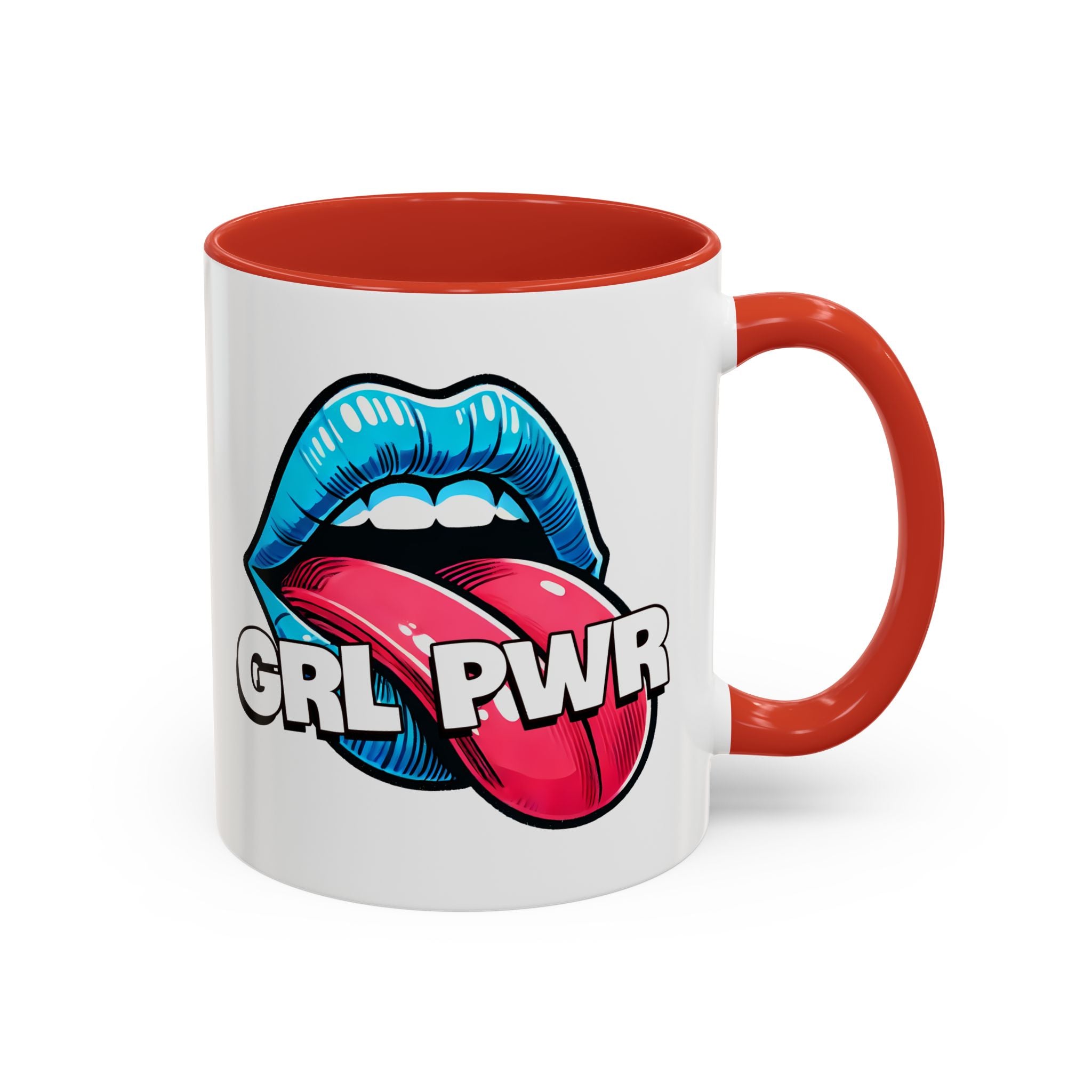 GRL PWR Accent Coffee Mug - Bold Fun Design for Empowerment, Great Gift for Friends, Coffee Lovers, Birthdays, and Celebrations