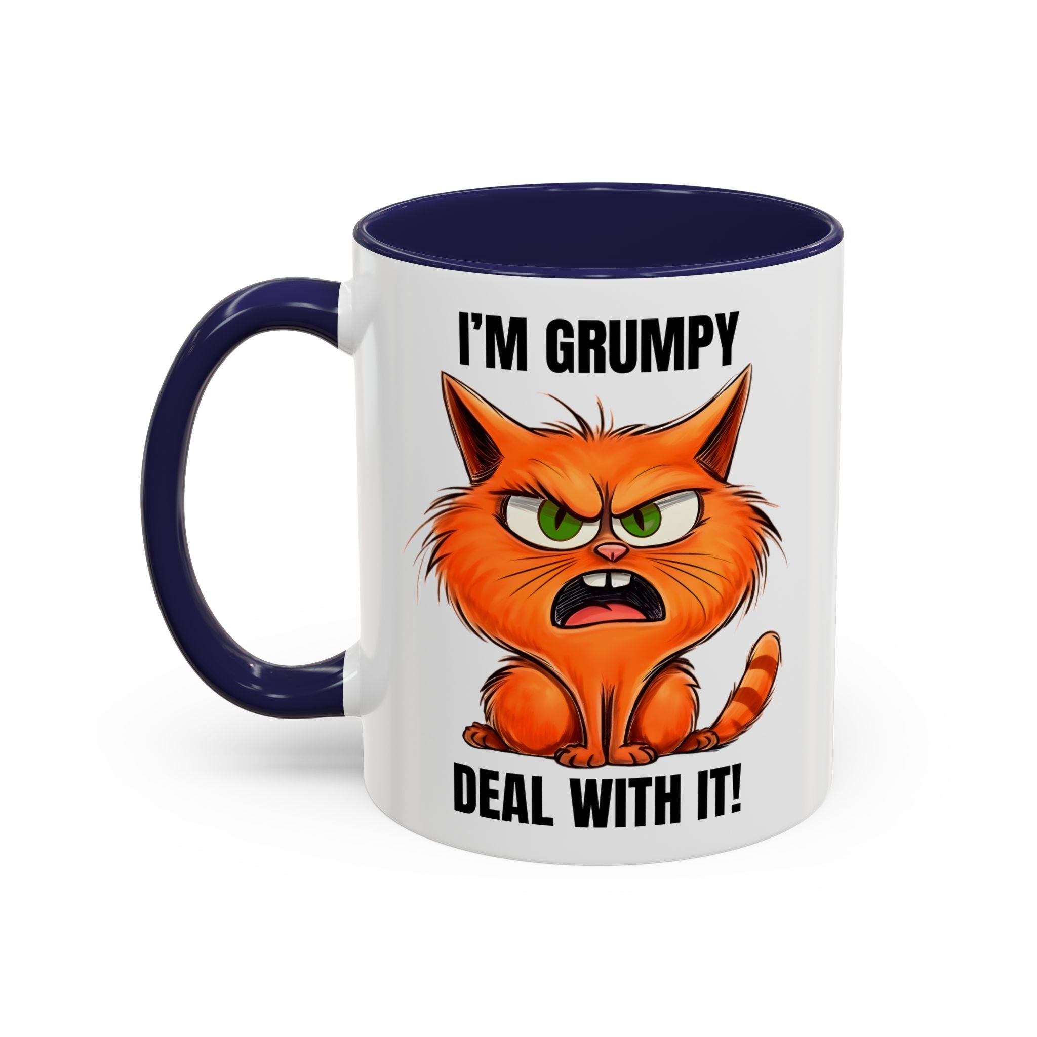 I'm Grumpy Cat Accent Coffee Mug – Funny Cat Gift, 'Deal With It' 11/15oz
