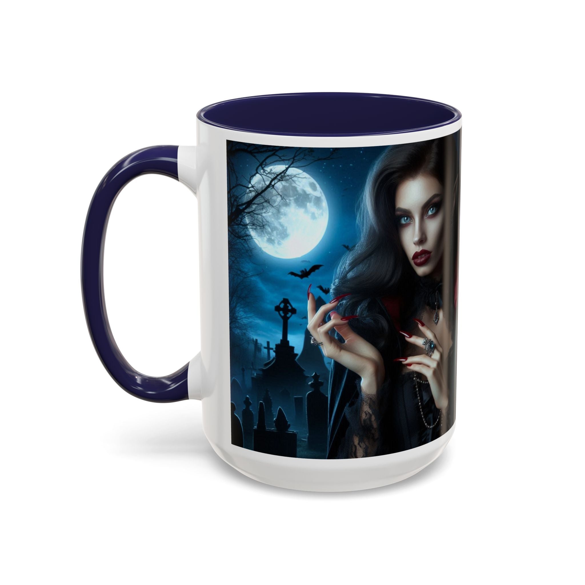 halloween Gothic Vampire Coffee Mug – 11/15oz full moon graveyard